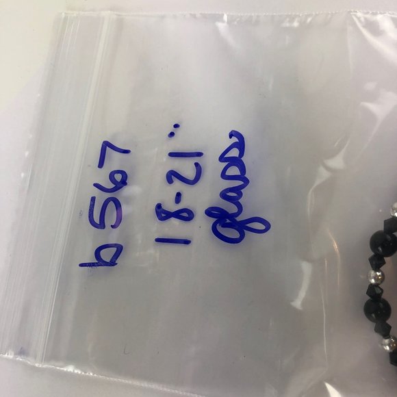 Necklace Set Cross Pendant Black & Copper Glass Bead with Earrings - Picture 6 of 6